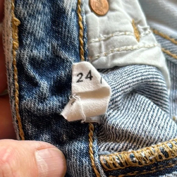 PacSun Blue & White Straight Leg Tie Dye Jeans Women’s size 24 - Picture 11 of 13